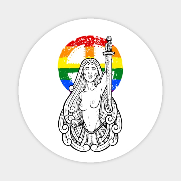 Lesbian pride lady of the lake gay lgbt Magnet by BlackForge